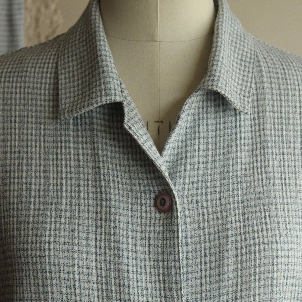 Vintage 1990s Pant Suit, Sag Harbor Petites Blue and White Two Piece, - Picture 6 of 16